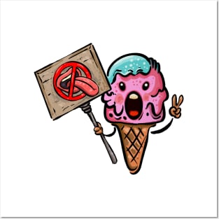 Ice Cream, No Licking Posters and Art